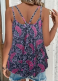 Multi Color Asymmetry Tribal Print Camisole Top